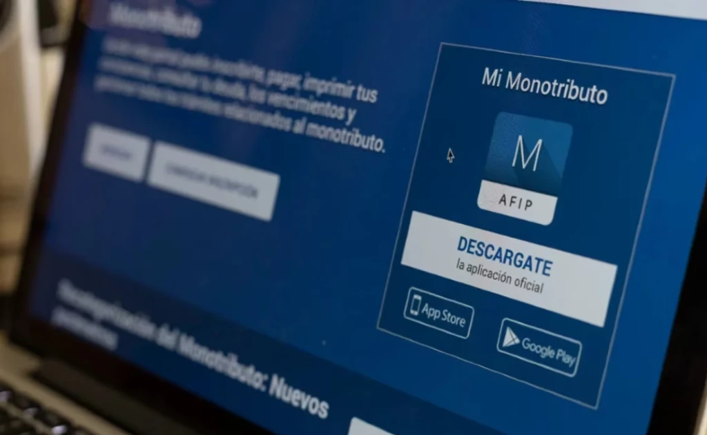 Página web de AFIP para monotributistas