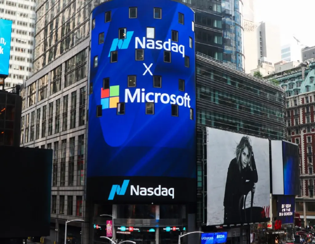 Torre de la empresa Nasdaq en Nueva York, donde cotizan las acciones tecnológicas